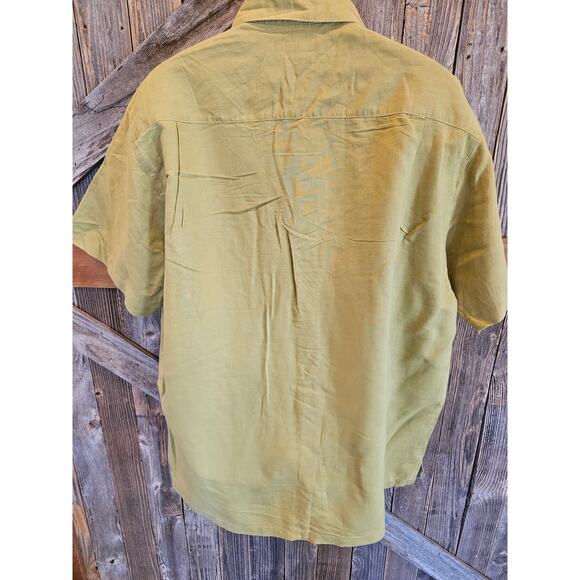Columbia men's ramie blend size XXL 2XL green short sleeve button up EUC casual - Picture 2 of 7